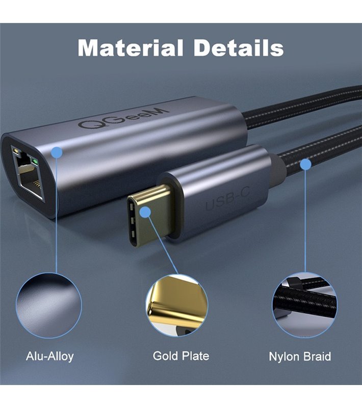 Cabo Adaptador Tipo C Para RJ45 QgeeM