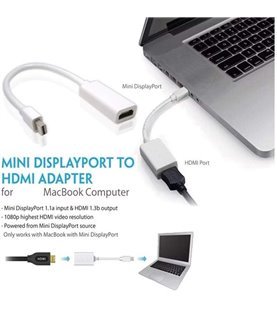 Cabo Adaptador Conversor Mini DisplayPort / Thunderbolt para HDMI - Compatível com MacBook e iMac - Goeik