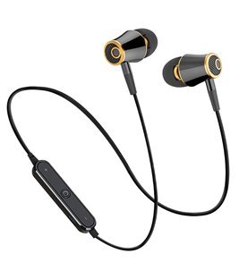 Fones Auriculares Bluetooth sem Fio Premium, Preto Gold - Goeik