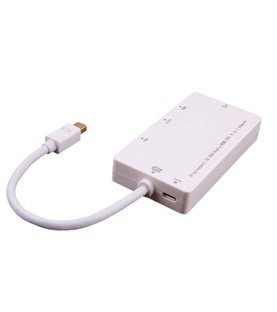 Cabo Adaptador Mini DisplayPort para Áudio, HDMI, DVI e VGA (usb para alimentação) - Branco - Goeik