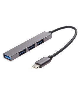 HUB USB Tipo-C com 4 portas USB 3.1 em Metal - Cinzento - Goeik