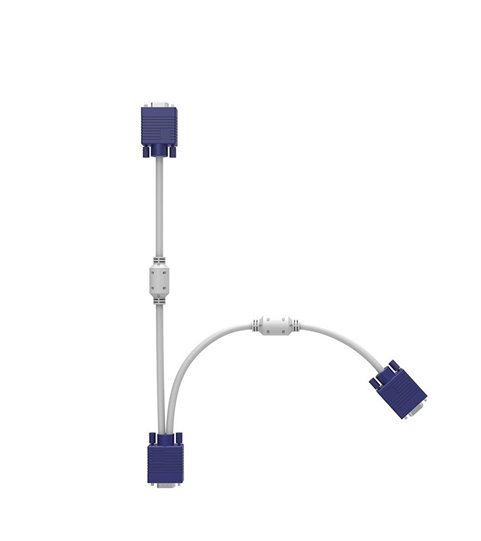 Cabo Adaptador VGA Splitter: 1 VGA Macho para 2 Cabos VGA Fêmea - Goeik