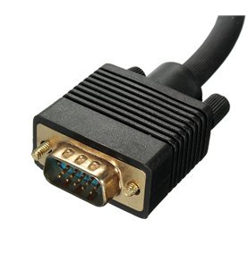 Cabo Adaptador VGA Splitter: 1 VGA Macho para 2 VGA Fêmea - Preto - Goeik