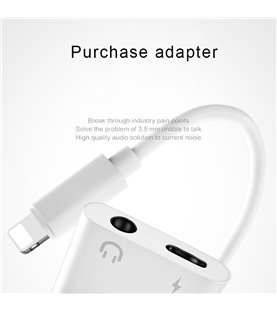 Cabo Adaptador para iPhone com Porta Lightning para Carregamento e Porta Jack 3.5mm para Auriculares - Goeik