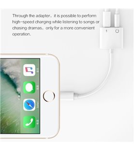 Cabo Adaptador para iPhone com Porta Lightning para Carregamento e Porta Jack 3.5mm para Auriculares - Goeik