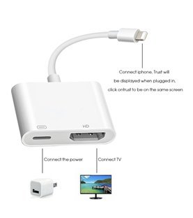 Cabo Adaptador para ligar o iPhone à TV - Lightning para HDMI - Goeik