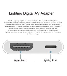 Cabo Adaptador para ligar o iPhone à TV - Lightning para HDMI - Goeik