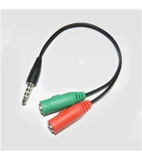 Cabo Divisor de Áudio  Jack 3.5mm Macho para 2 Jacks 3.5mm Fêmea para fones e microfone - Goeik