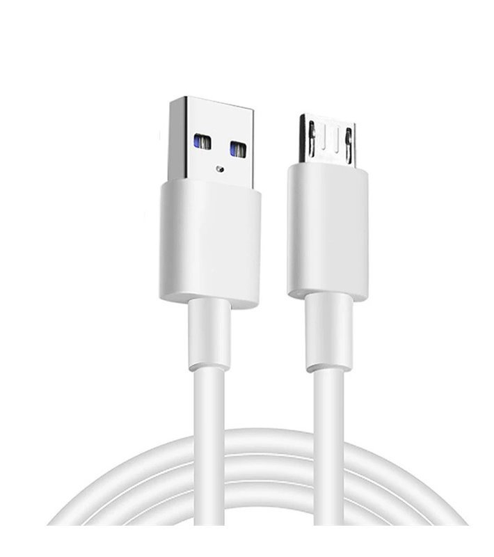 Cabo de 1 metro e 2.4A para Carregamento de Telemóvel Micro USB para USB - Branco - Goeik