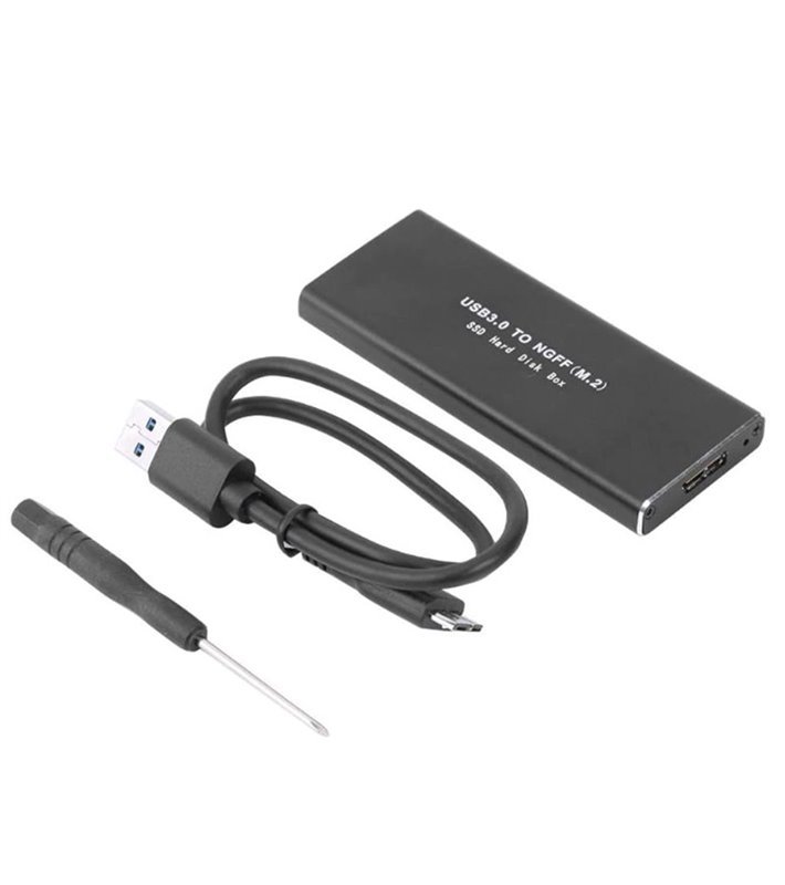 Adaptador Conversor M.2 NGFF SSD Sata para USB 3.0, com Caixa em Alumínio e Cabo Micro USB, Preto - Goeik