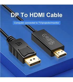 Cabo DisplayPort para HDMI de 2 metros - Preto - Goeik