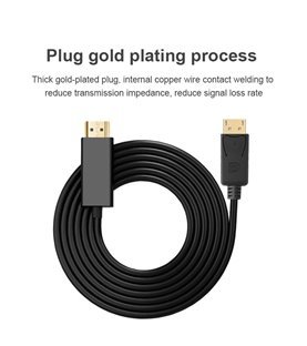 Cabo DisplayPort para HDMI de 2 metros - Preto - Goeik