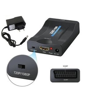 Adaptador Conversor de Vídeo Scart para HDMI, com Carregador Incluído - Goeik