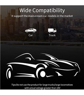 Transmissor FM Wireless para o carro com uma entrada TF e duas USB para reprodução de música ou carregamento rápido - Goeik