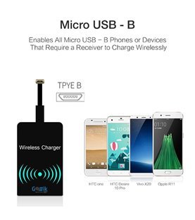 Recetor para Carregamento sem Fio Android – Porta Micro USB – Tipo-B - Goeik