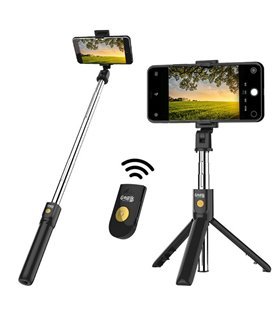 Selfie Stick Bluetooth para iPhone e Android com Vara Dobrável Expansível e Controlo Remoto - Goeik