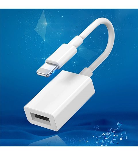 Cabo Adaptador OTG Lightning para USB 3.0 - Branco - Goeik