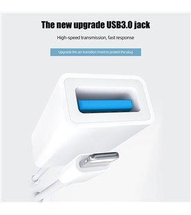 Cabo Adaptador OTG Lightning para USB 3.0 - Branco - Goeik