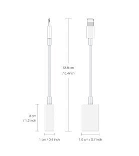 Cabo Adaptador OTG Lightning para USB 3.0 - Branco - Goeik