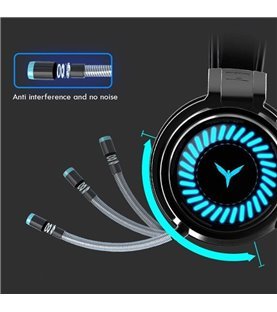 Headset Gaming com Luzes LED, sistema Surround 7.1, Microfone Ajustável, Controlo de Volume, 1*USB e 2 Jacks 3.5mm - Goeik