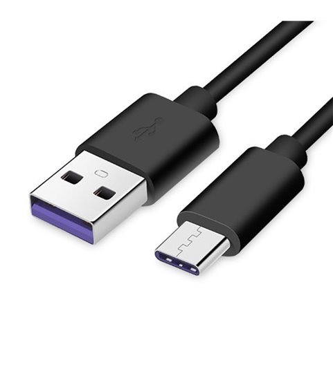 Cabo de Carregamento Rápido Tipo-C para USB de 1 metro e de 5 Amperes - Preto - Goeik