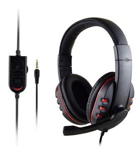Headset Gaming com Microfone e Botão de Controlo de Volume – Preto e Vermelho - Goeik