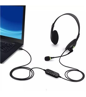 Headset para Teletrabalho com Microfone e Botão de Controlo de Volume - USB - Goeik