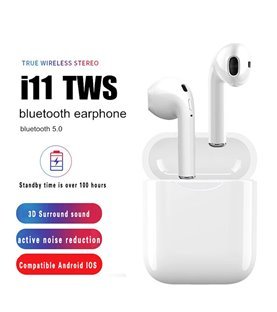 Fones Auriculares Bluetooth i11 TWS, com Caixa Powerbank - Branco - Goeik