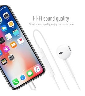 Fones Auriculares Tipo Apple, para iPhone, com Fio, Lightning - Branco - Goeik