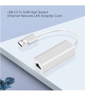 Cabo Adaptador USB 2.0 para RJ45 em Alumínio – Cinzento Metalizado – Goeik