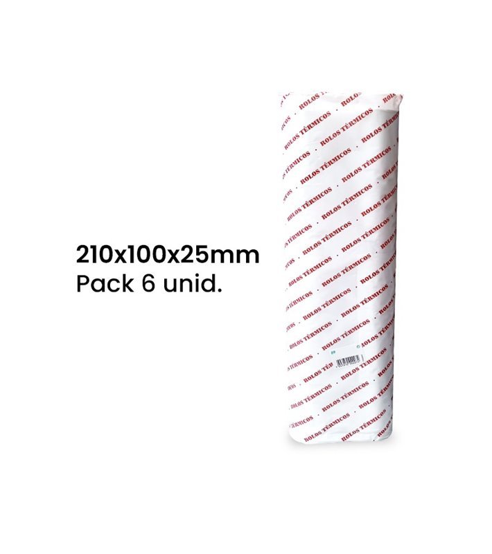 Rolo de Papel Térmico para Fax 210x100x25mm - Pack de 6 unid. - Goeik