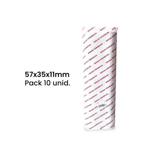 Rolo de Papel Térmico 57x35x11mm - Pack de 10 unid. - Goeik