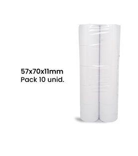 Rolo de Papel Normal 57x70x11mm - Pack de 10 unid. - Goeik