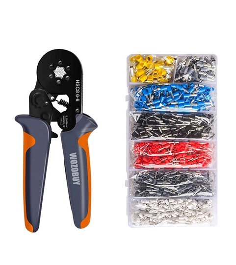 Alicate de Cravar Terminais Tubulares, com Conjunto de 1900 Terminais – Goeik