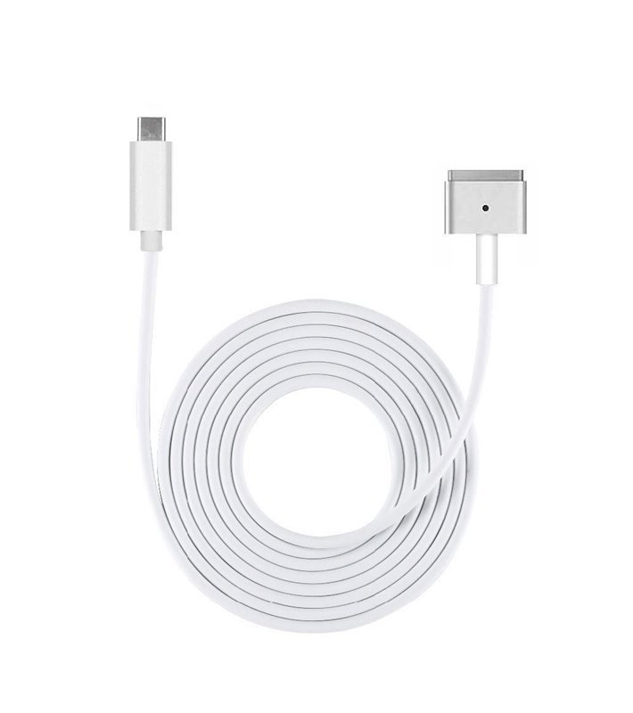 Cabo Adaptador Tipo-C Macho para Magsafe 2 Tipo-T, de 1m - Branco - Goeik