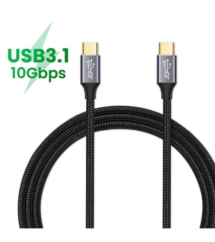 Cabo de 0.5 metros USB Tipo-C 3.1 de 10Gbps, em Nylon - Goeik