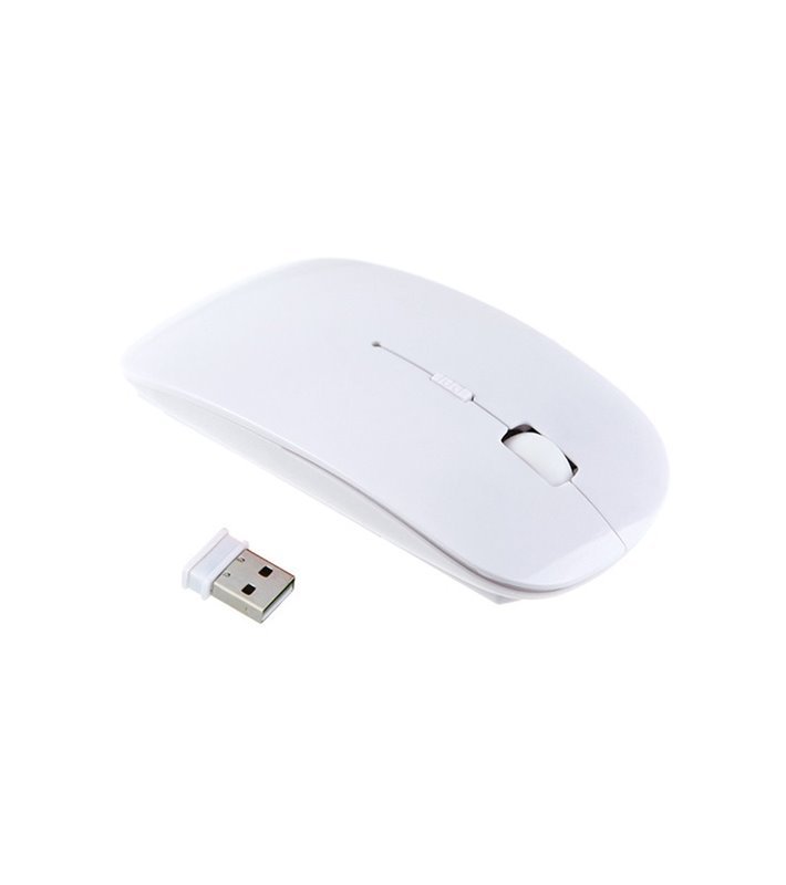 Rato Wireless com Receptor USB – Branco – Goeik