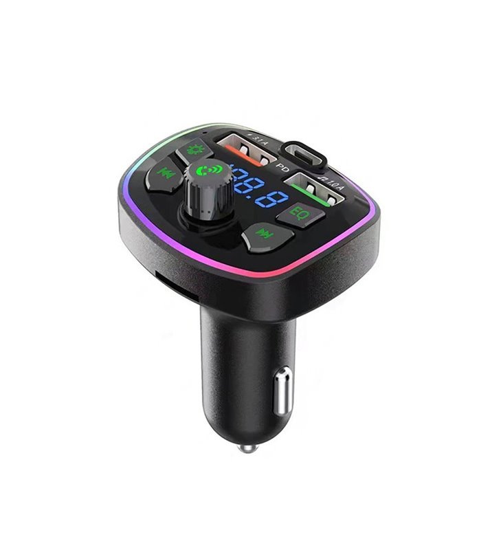 Transmissor FM Wireless para Carro com 1* Leitor de Micro SD, 2* USB, 1* Tipo-C PD - Goeik