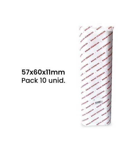 Rolo De Papel Térmico 57x60x11 - Pack 10