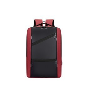 Mochila Multifunções 15.6'', Impermeável, com Ranhura para cabo USB para Carregamento - Preta e Vermelha - Goeik