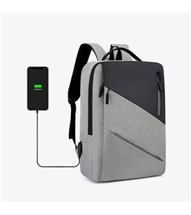 Mochila Multifunções 15.6'', Impermeável, com Ranhura para cabo USB para Carregamento Lateral - Preta - Goeik