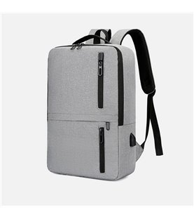 Mochila Multifunções 15.6'', Impermeável, com Ranhura para cabo USB para Carregamento - Cinza - Goeik