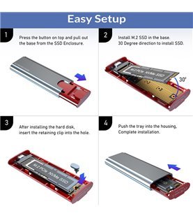 Caixa Externa para SSD M.2 NVMe, com Cabo Tipo-C para Tipo-C e Tipo-C para USB - Cinzento - Goeik