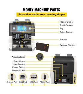 Máquina de Contar Dinheiro, com Visor Externo - Vevor