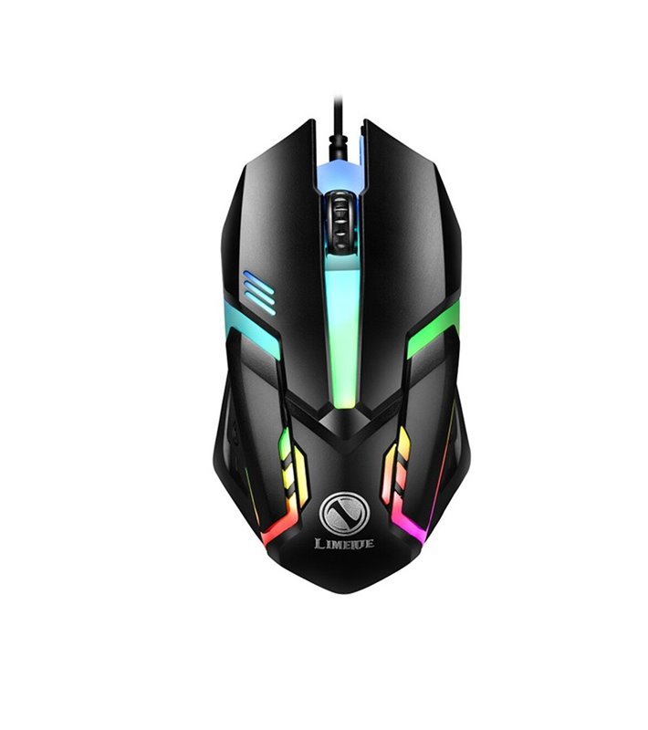 Rato Gaming Desportivo com Luz LED e Conexão USB - Preto - Limeme by Goeik