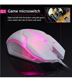 Rato Gaming Desportivo com Luz LED e Conexão USB - Preto - Limeme by Goeik