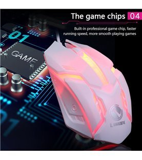 Rato Gaming Desportivo com Luz LED e Conexão USB - Preto - Limeme by Goeik