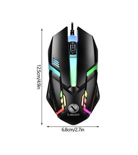 Rato Gaming Desportivo com Luz LED e Conexão USB - Preto - Limeme by Goeik