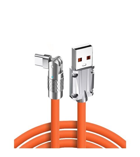 Cabo Adaptador USB para Tipo-C de 1.5 metros, com Rotação de 180º, Laranja - Goeik