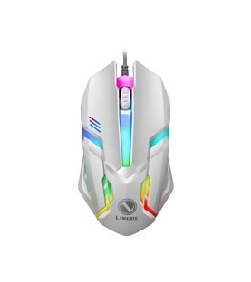 Rato Gaming Desportivo com Luz LED e Conexão USB - Branco - Limeme by Goeik